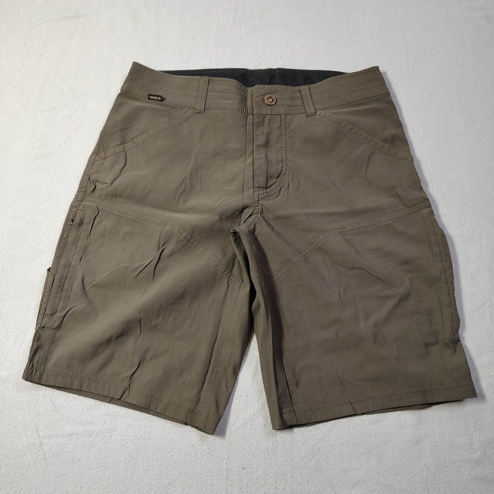 Kuhl Renegade Shorts Mens 30 Dark Khaki Olive‎ Brown Hiking Outdoor 10" Inseam